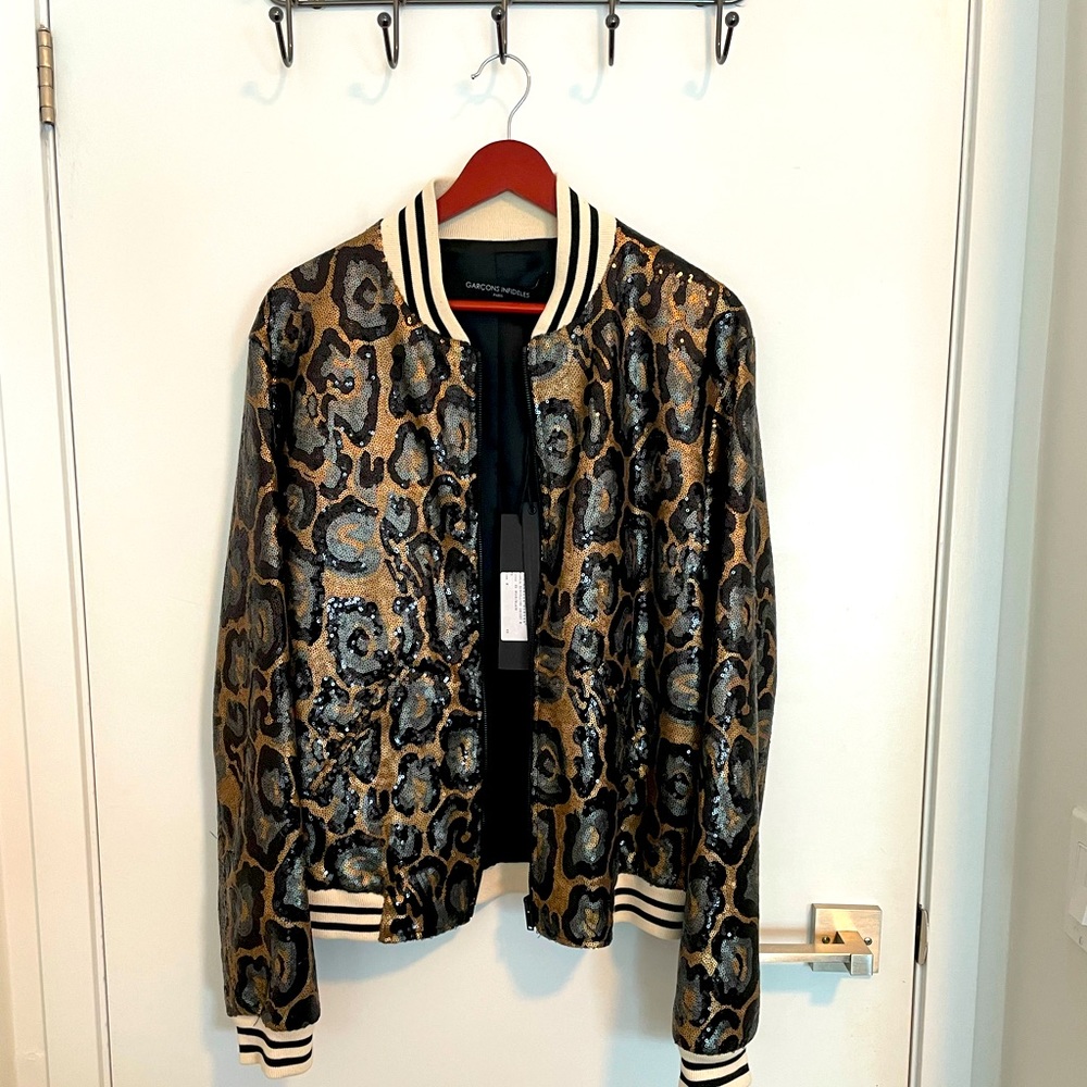 🔥Sample Collins Bomber in Python Sequins 🔥